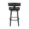 Armen Living Cohen 26" Counter Height Swivel Bar Stool in Black Finish and Black Faux Leather 721535761920 - alternate 10
